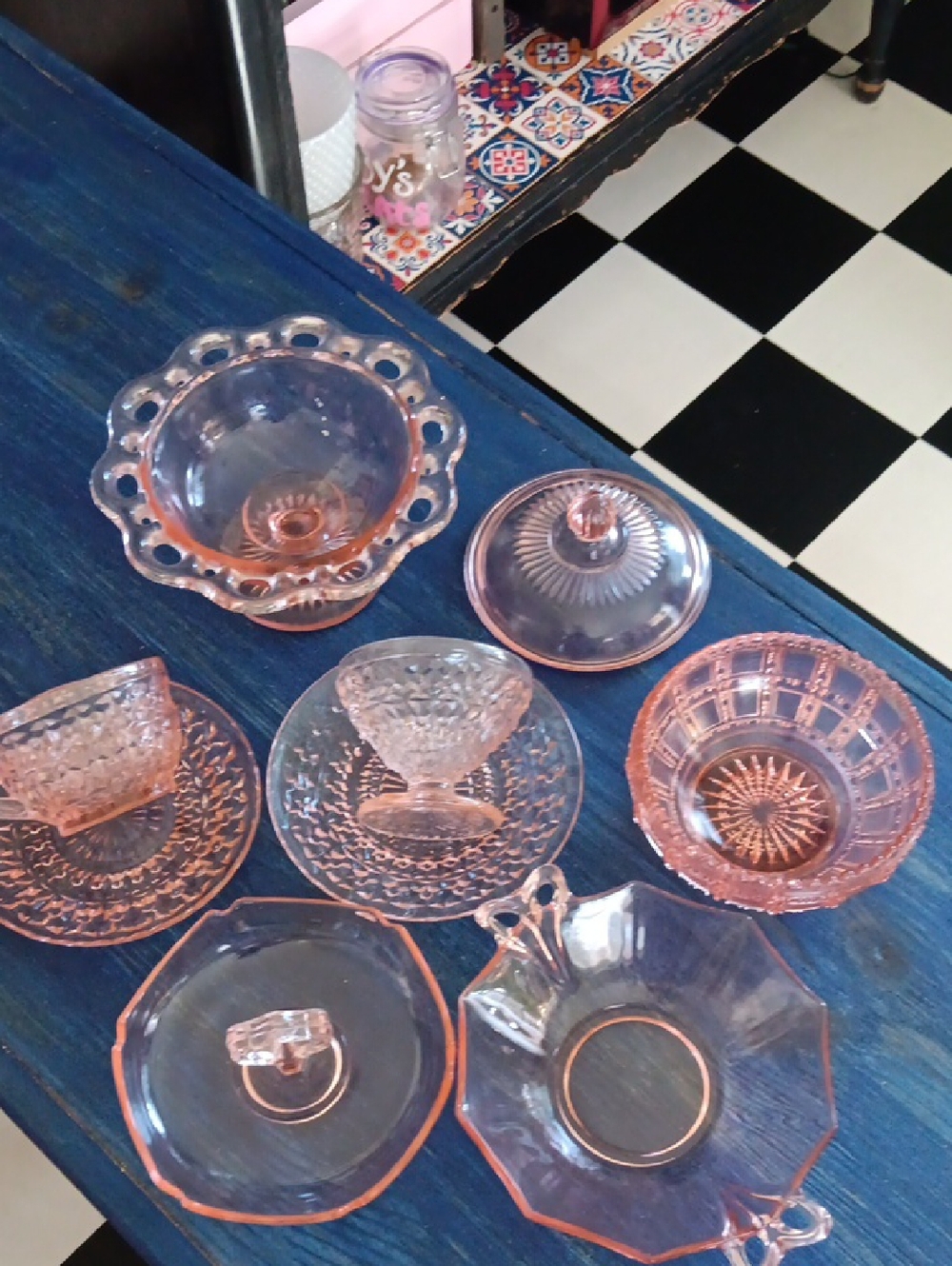 Pink Depression Glass Pieces - Random Pieces Not A Complete Set of Any One Style